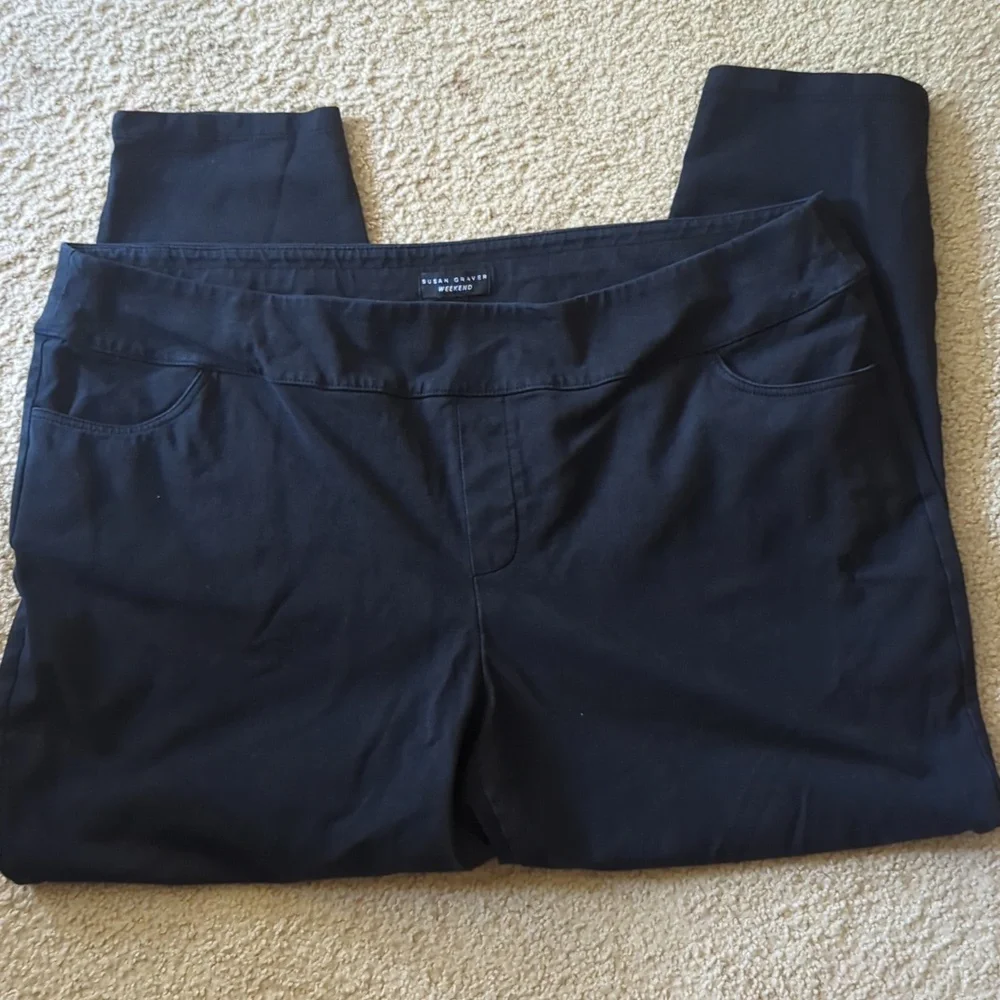 Susan Graver Weekend Black Pants Size 2X PETITE